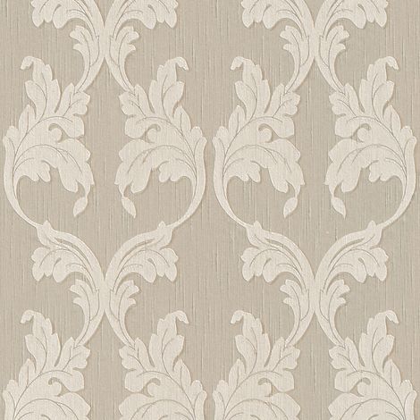 BRICOFLOR Papier peint baroque Tapisserie baroque Papier peint intissé Beige / crème - 10,05 x 0,53 m (1/5)