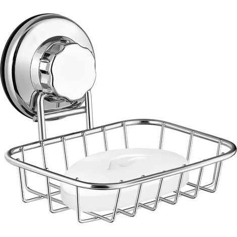 Porte-savon à ventouse robuste en acier inoxydable, fixation solide pour douche, salle de bain et cuisine