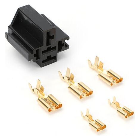 Support de relais automobile universel 80A avec large base à 5 broches résistante aux hautes températures et 3 grandes et 2 petites bornes (sans verrouillage) (1/4)