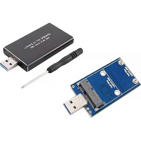 Mini-mSATA-zu-USB-3.0-Festplattengehäuse, 6-Gbit/s-SSD-Konverter-Adaptergehäuse, kabellos, PCI-E, für 30x30/50 mSATA-SSD-JXLGV (1/4)