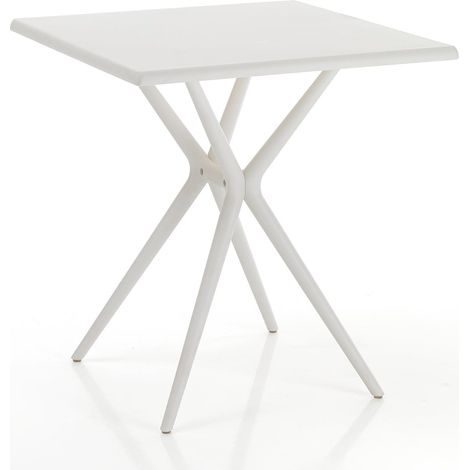 Leichter und UV-beständiger Gartentisch aus Polypropylen 70x70cm Minot - Weiß