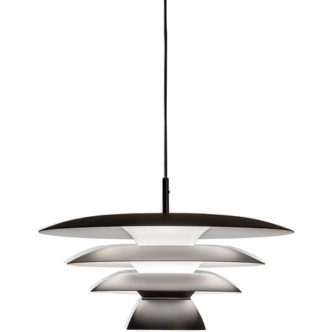 DaVinci Plafonnier Suspendu Moderne Dome 43cm Noir Plat 1x E27 (1/2)