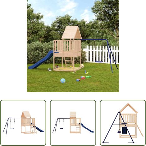 vidaXL Balançoire enfants - Aire de jeux d'extérieur bois de pin massif (1/5)