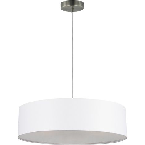 Suspension Cylindre en Tissus Blanc Abat jours diam 50 cm JOSEFINA (1/3)