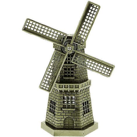Figurine décorative en alliage métallique représentant un moulin à vent hollandais, pour la maison ou le bureau. (1/5)
