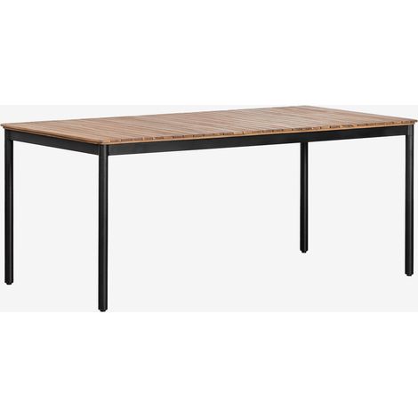 SKLUM Rechteckiger Esstisch aus Stahl und Akazienholz (160x90 cm) Artus Schwarz                                  