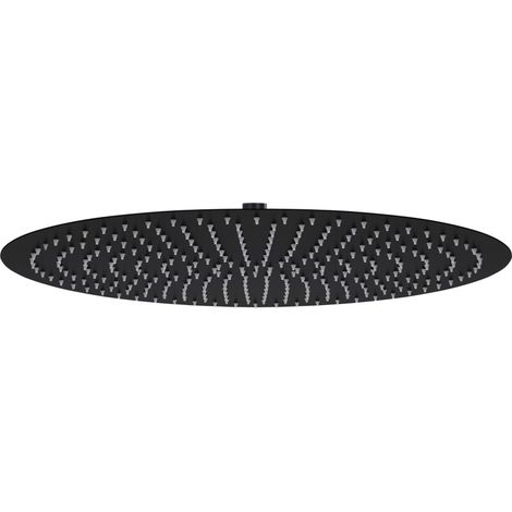 Regenbrause Edelstahl 50 cm Rund Schwarz (1/5)
