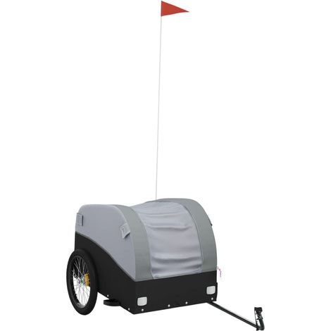 Remorque de vélo noir et gris 45 kg fer CFW67751 (1/5)