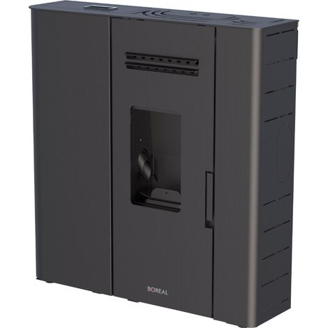 BRICOSOL ESTUFA DE PELLET BOREAL 12 KW SLIM NEGRO (1/4)