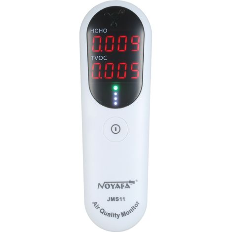 Détecteur portable de formaldéhyde, moniteur de la qualité de l'air intérieur, moniteur de HCHO et de COV totaux (TVOC) avec alarme sonore et voyant LED (1/5)