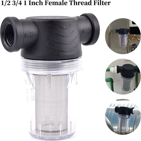 Filtre d'arrosage de jardin (3/4 pouces, 100 mesh) 1/2'' 3/4'' 1'', préfiltre pour système d'irrigation, filtre pour pompe à eau, crépine pour tuyau d'arrosage domestique en PVC (1/4)