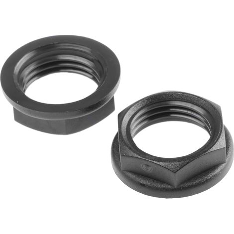 Ecrou pour presse étoupe, RS PRO, Noir, PA 6, Filetage: M16 ( Prix pour Paquet de 25 )