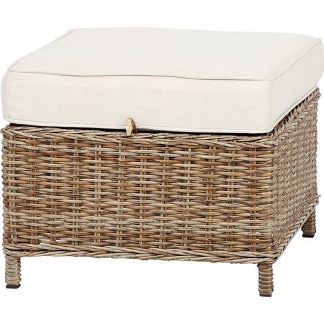 Gram Tabouret avec coussin d'assise, teinte naturelle, blanc cassé.