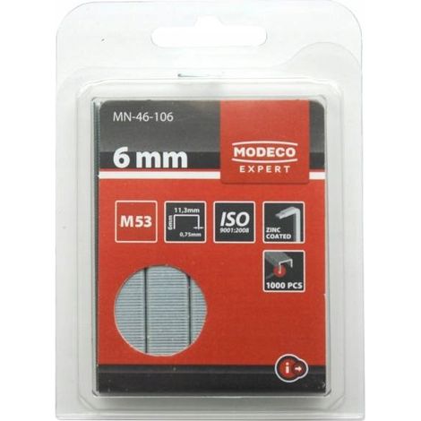 Grapas Modeco mn-46-106 superficie galvanizada punta afilada (1/3)