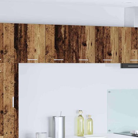 Hängeschrank mit Tür 2 pcs Altes Holz und Weiß 60 x 31 x 40 cm
