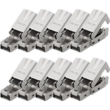 Connecteur étanche RJ45, 10pcs Connecteur de câble LAN Ethernet CAT6A/6 blindé, Femelle à femelleConnecteur RJ45 Sans Outil, AWG23-26, 500 Mhz 10 GBit/s (1/5)