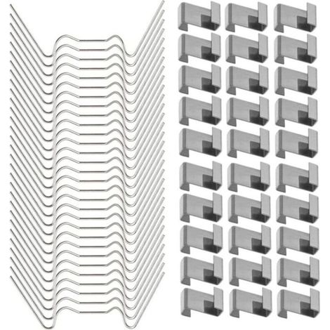 100 Pcs Clips de Fixation pour vitre de Verre à Effet de Serre en Acier Inoxydable (avec 50 Clips de Fil W pour vitrage en Serre (1/4)