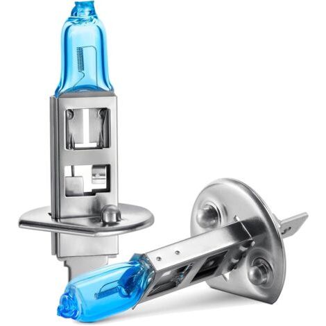 H1 Ampoule Halogène, Phares Blanc Chaud Lumière, Pour 12V 55W Voiture Kit de Lampe Remplacement (2 Pièces) (1/4)
