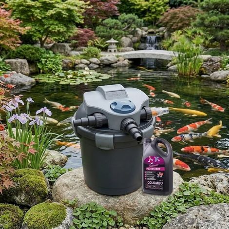 Filtre de bassin pression 10000L - UV 9W + 1000ml Bactéries de démarrage (1/5)