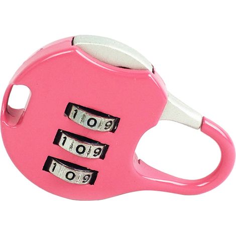 Verrou à combinaison 3 chiffres mini cadenas antivol en alliage de zinc rose pour casiers valises bagages (1/4)