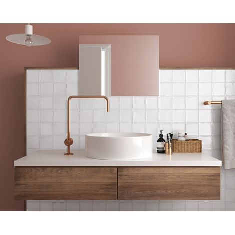 Faïence effet zellige ALTEA 10x10cm Blanc - Brillant - boîte de 0.50 m2 (1/2)