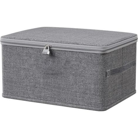 Bote de rangement pour médicaments avec serrure à combinaison, bote de rangement pliable avec couvercle, organisateur pour armoire de chambre à coucher(40x30x20 cm)