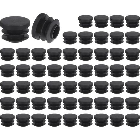 Runde Beinkappen – 56 Stück – Schwarzer PE-Kunststoff – Rutschfest – Für Stühle, Tische und Sofas – Durchmesser 19 mm (1/5)