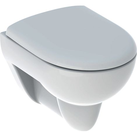 Geberit – Cuvette suspendue courte Renova – Abattant standard – Blanc – WC à fond creux – Adapté PMR – Chasse d'eau efficace