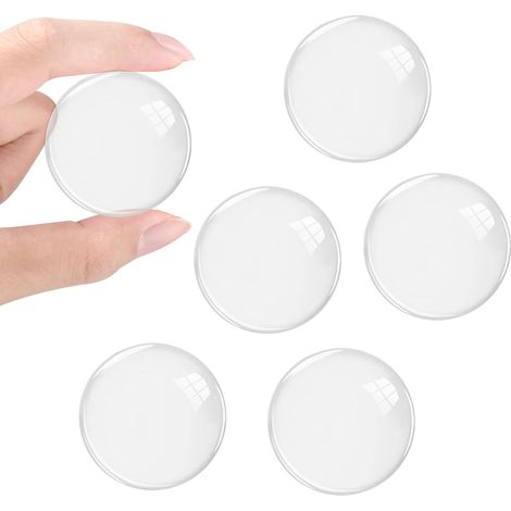 Stück Wand-Türgriffstopper, Ø 40 mm, rund, transparent, selbstklebend, Wandschutzkissen für Türen, Schränke, Schubladen (1/5)