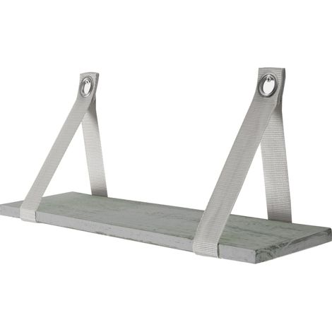 Mensola ripiano shabby vintage Var legno paulonia 13x50x21cm grigio (1/3)