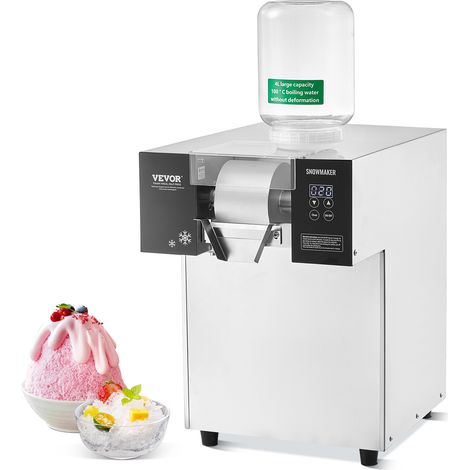 VEVOR Macchina per Ghiaccio a Fiocchi di Neve Commerciale, 175 kg/24 Ore, Macchina Ghiaccio Tritato in Acciaio Inox, Sistema di Raffreddamento a Liquido per Dissipazione Calore, per Panetteria, Bar