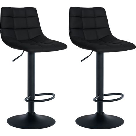 Set di 2 sgabelli da bar Jerry in similpelle nero nero