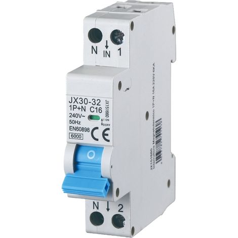 gloca Automatischer Leistungsschalter 1P+N 16A 220V 6KA 1 Modul DIN C16