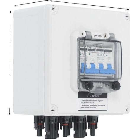 PV Kombinationsbox, Überspannungsschutz, Wasserdichtes Design, 2 in 2 out-15A, L-b (1/2)