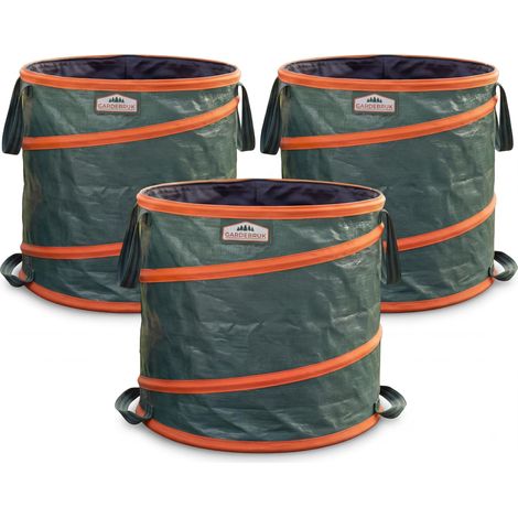 Lot de 3 sacs de déchets de jardin 85 L, tissu Oxford 600D hydrofuge, charge max 30 kg (1/5)