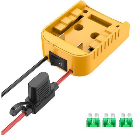 Adaptateur de Roues éLectriques pour Batterie au Lithium 18 V/20 V, Adaptateur de Batterie de Bricolage avec Interrupteur Jaune (1/5)