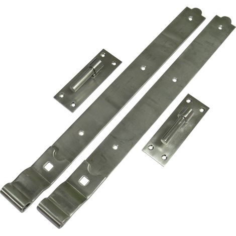 Hook and Band Gate Hinges Stainless Steel 18" (Cranked Door Shed Pair)