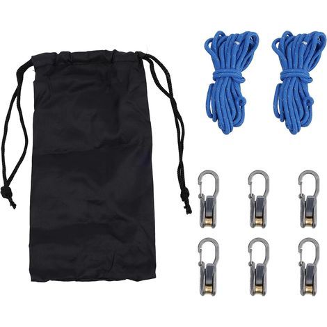6pcs Serre-Cordes, Corde avec Rouleau Tendeur Rouleau Laiton Marin Serre-Corde Sécurisé Outil de Sangle Ajustement Rapide Paracord avec Sac Rangement pour Camping Bateau Plein Air (1/5)