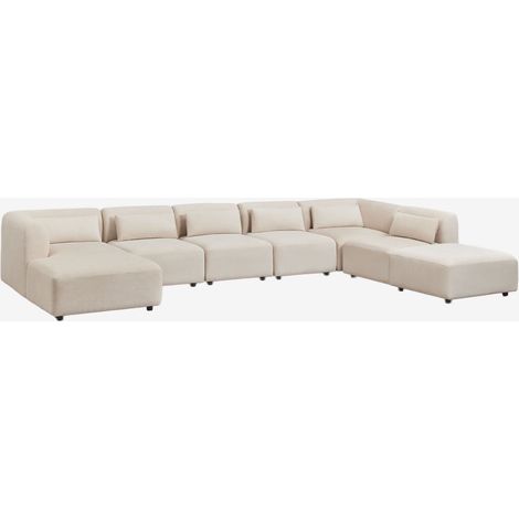 Divano componibile chaise longue sinistra 6 pezzi con pouf Fogler SKLUM            