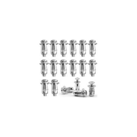 60 Pièces Chevilles métalliques à expansion, chevilles en métal pour cavités creuses, Fixations pour Portes Creuses, Chevilles de Fixation de Tôle, Convient aux Murs Creux fer Métal(M4/M5/M6) (1/5)