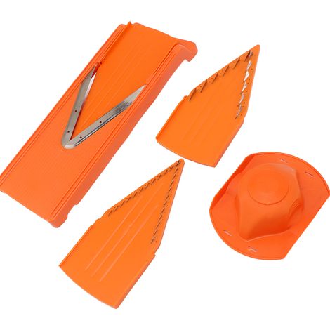 Mandoline à lame en V, coupe-légumes manuel avec protège-main en acier inoxydable. (1/5)