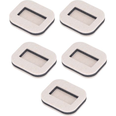 Lot de 5 patins de roulettes en feutre, rainures rectangulaires, adaptés aux roulettes de chaises de bureau, aux patins de roulettes de meubles et aux parquets (couleur haricot). (1/5)