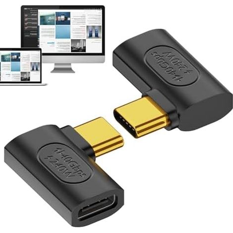 Adaptateur USB-C vers USB-C 8K, adaptateur USB 40 Gbit/s  Adaptateur USB 4.0 8K 40 Gbit/s haute définition pour la charge rapide de tablettes et de téléphones portables : idéal pour le camping, la mai (1/5)