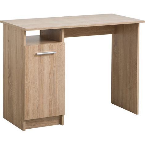 Scrivania con 1 anta, postazione porta PC da ufficio e cameretta 100 cm -Rovere (1/4)
