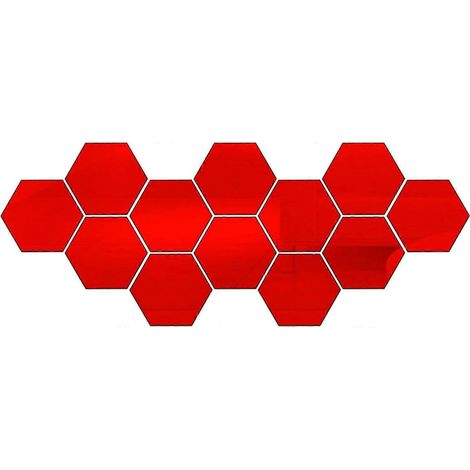 Autocollants miroirs muraux, 12 pièces, miroirs hexagonaux en acrylique, autocollants décoratifs pour la décoration du salon et de la chambre. (1/5)