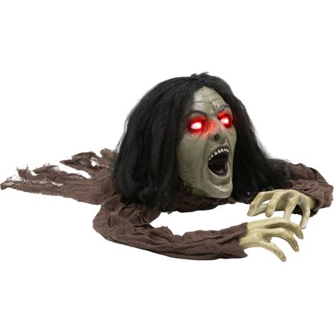Decorazione Halloween Zombie Animata con Suoni e Luci in Plastica Marrone 140 x 60 x 20 cm (1/5)