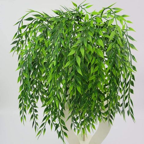 Plante Artificielle Suspension - Liane De Saule Pleureur Fausse - 50 cm - Résistant Aux UV - Décoration Murale Intérieure Extérieure - Lot De 4 (1/5)