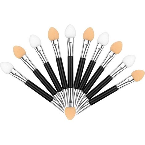 10 applicateurs éponge à fard à paupières jetables double extrémité, 10 pièces pinceaux de maquillage (1/5)