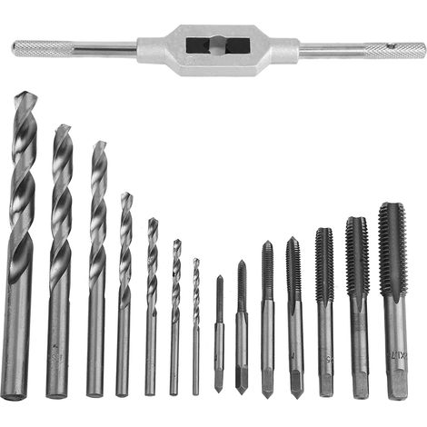 15-teiliges Set aus Gewindebohrern und Spiralbohrern für die Metallbearbeitung, aus legiertem Stahl (1/5)