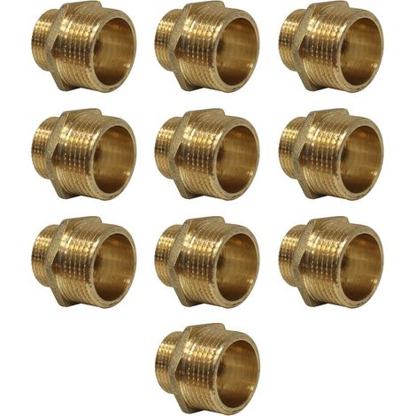 Lot de 10 Mamelons Laiton Réduit mâle/mâle 1"-3/4" (26/34-20/27) - Arcanaute (1/5)